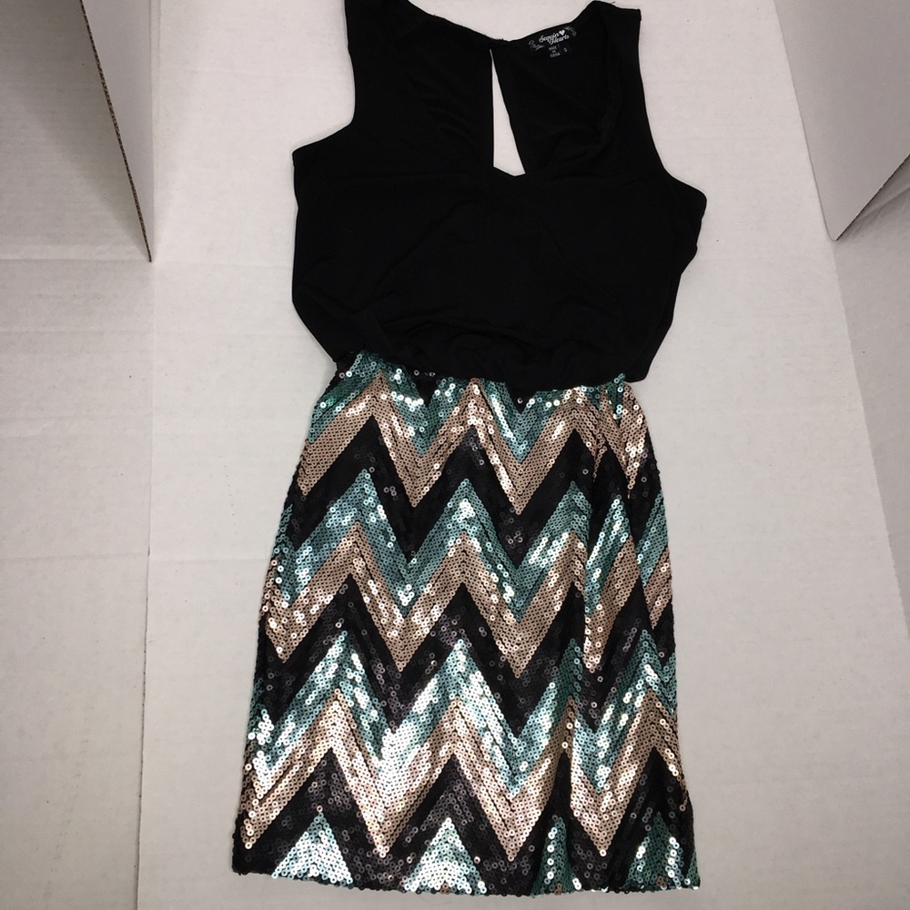 Sequin Hearts Dress open back sequins